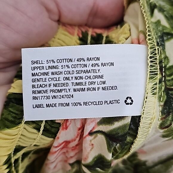 Agua Bendita x Target XL Floral Palm Jumpsuit Wide leg Halter top yellow green - Picture 10 of 10